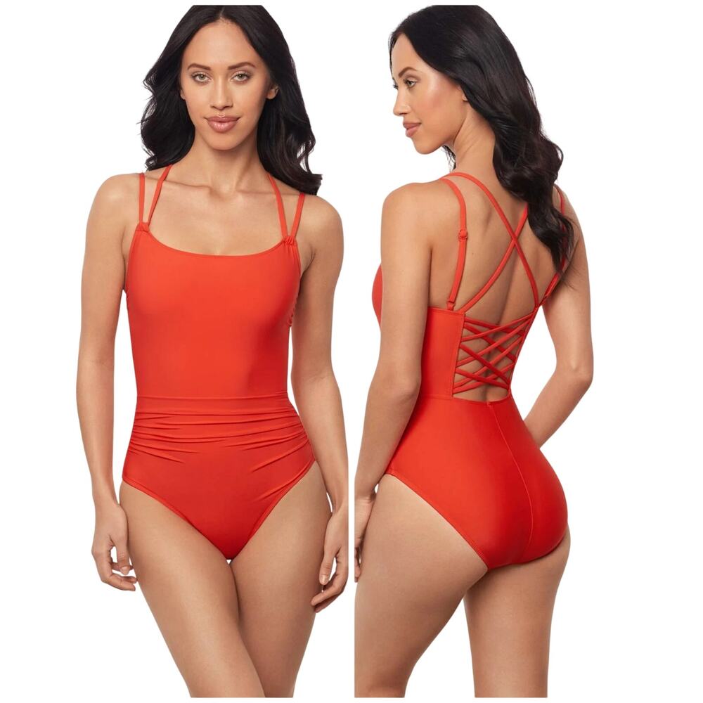 Magicsuit NWT Sigourney Blaze One Piece Swimsuit Size 12 Bra Top Strappy Back